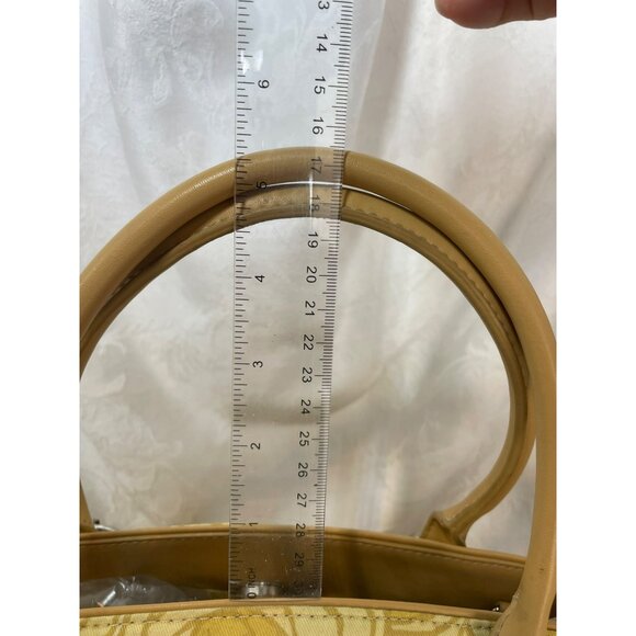 Fossil Vintage Yellow Textile Rose Purse with Fossil Key - Picture 4 of 8